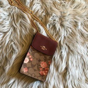 NWT Coach floral chain crossbody handbag